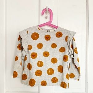 Zara girls ruffle sleeve shirt